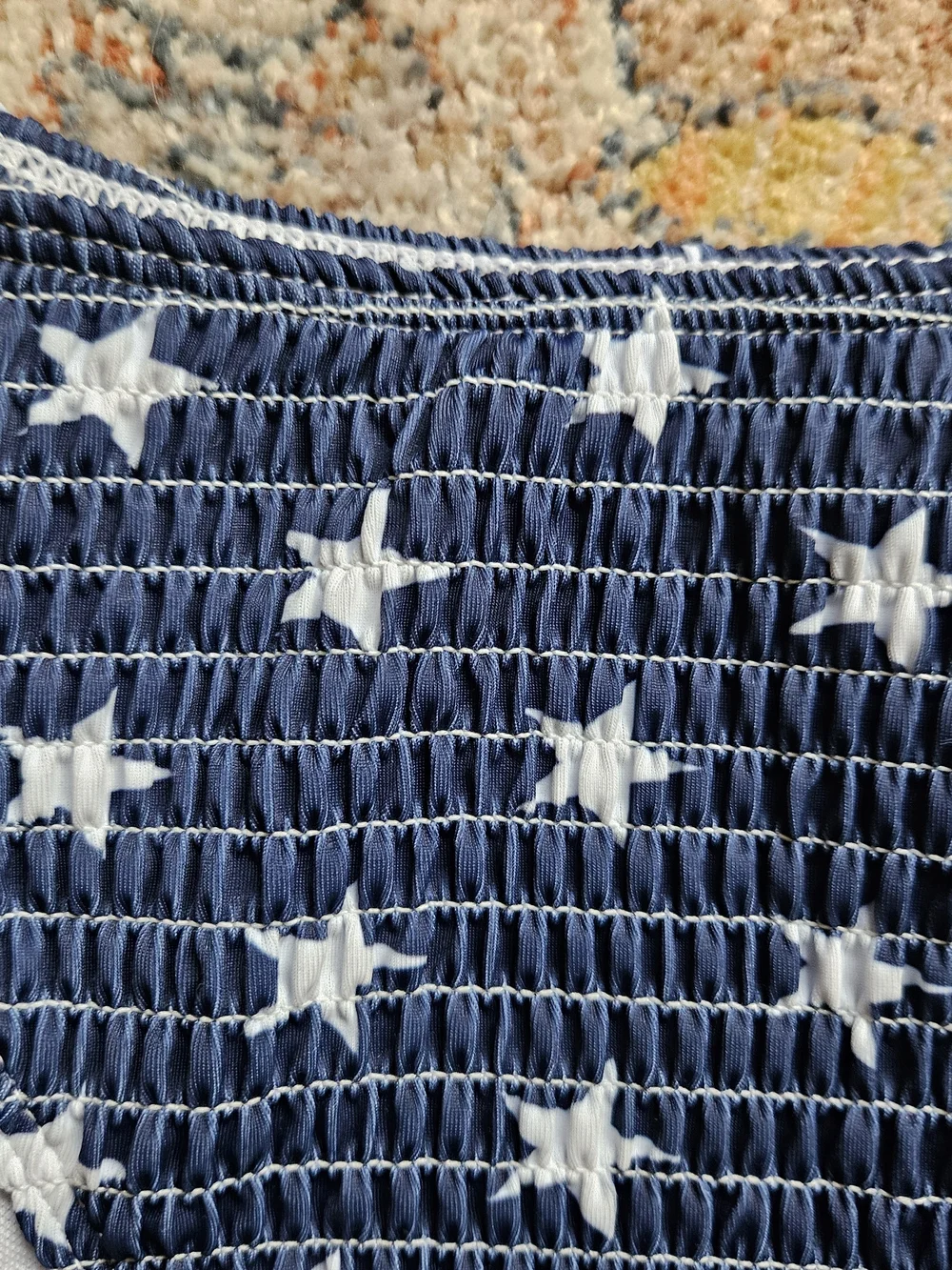 NWT Patriotic American Flag String Bikini Size L Red White Blue Stars and Stripe